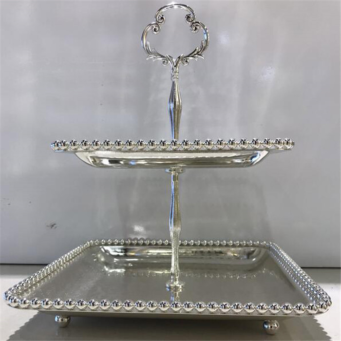 2 tier beaded cake stand 1