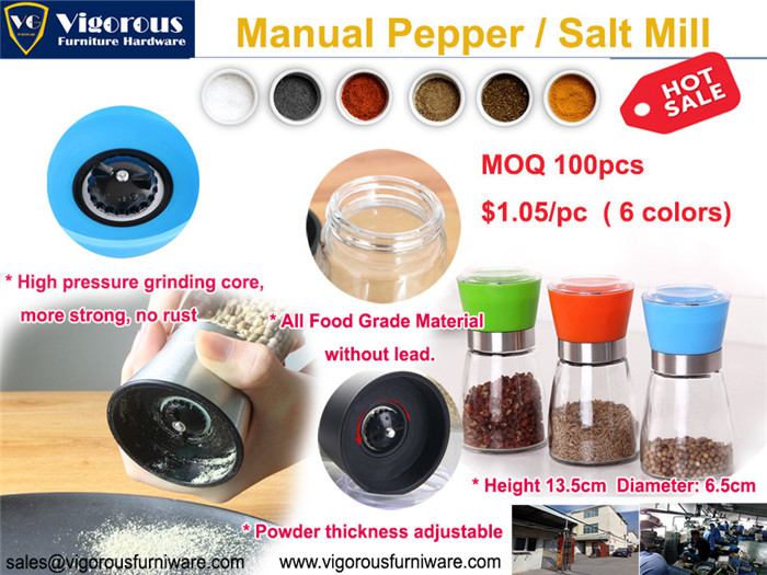 Bottle glass pepper mill salt mill--Vigorous Hardware