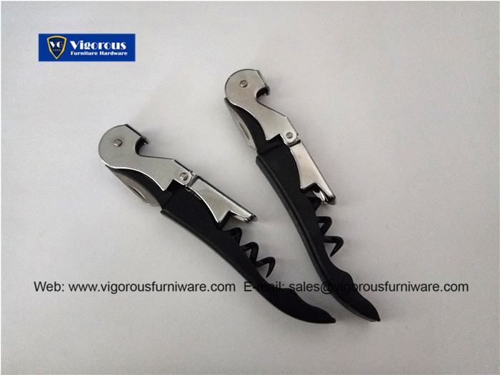 Vigorous hardware of wine opener black corkscrew stainless steel1